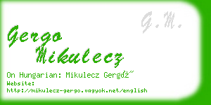 gergo mikulecz business card